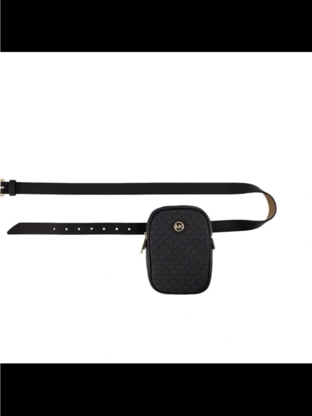 NWT Michael Kors women’s logo belt bag black gold size S/M